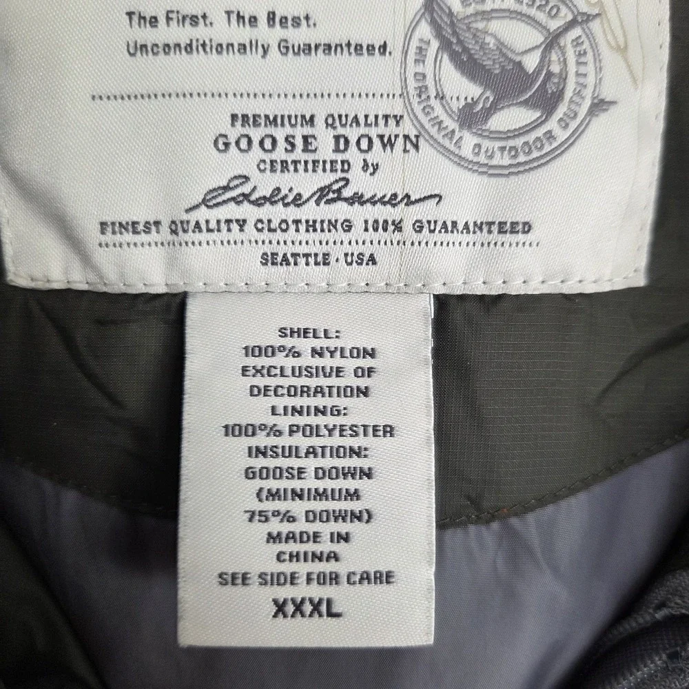 EDDIE BAUER Mens XXL Blue Nylon‎ Down Insulated Lightweight Puffer Vest